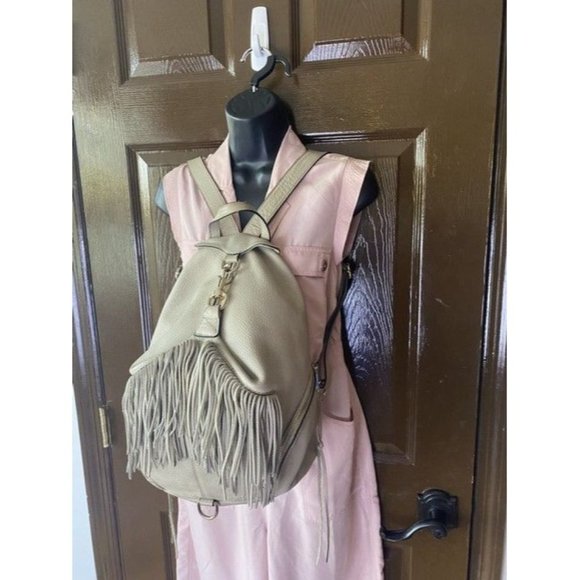 Rebecca Minkoff Stevie Julian Fringe Nubuck Gray Leather Backpack main image 8